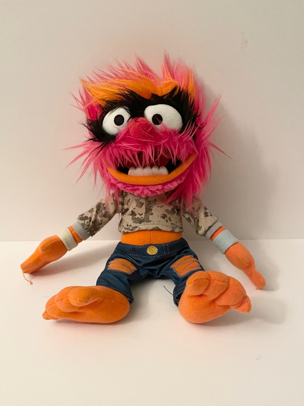 Disney Store The Muppets Animal Plush Camo Hoodie Ripped Jeans Jim Henson